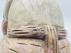 Large Carved Wood Sculpture of a Sleeping Child with Pumpkin Southeast Asia - 4220250