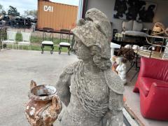 Large Cement Garden Statue Of A Roman Soldier - 4193828