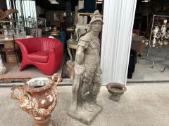 Large Cement Garden Statue Of A Roman Soldier - 4193866