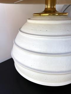 Large Ceramic and Brass Lamp Italy 1970s - 2758908