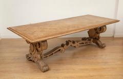 Large Ceruse Oak Dining or Library Table France 1940s - 4309019