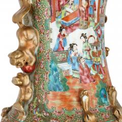 Large Chinese Canton famille verte ormolu mounted porcelain vase - 3989304