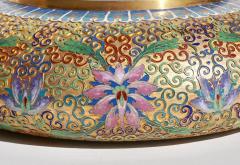 Large Chinese Cloisonn Champlev Floral Bowl - 3061376