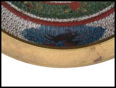 Large Chinese Cloisonne Enamel Over Bronze Charger - 3901558