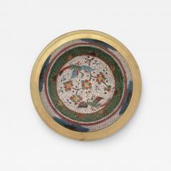 Large Chinese Cloisonne Enamel Over Bronze Charger - 3909780