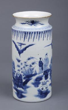 Large Chinese Export Cylindrical Open Vase - 164090