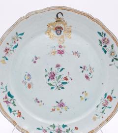 Large Chinese Export Mid 18th Century Armorial Charger in Famille Rose Colors - 2655479