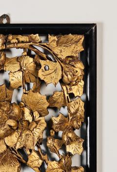 Large Chinese Giltwood Panel with Birds and Flowers Qing Dynasty - 3159666