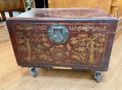Large Chinese Leather Trunk - 2157089