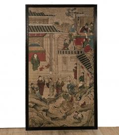 Large Chinese Painted Paper Panel circa 1900 - 4324534