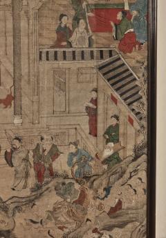 Large Chinese Painted Paper Panel circa 1900 - 4324538