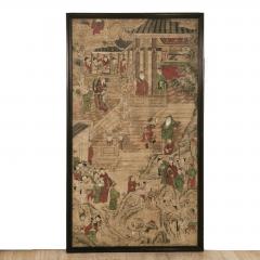 Large Chinese Painted Paper Panel circa 1900 - 4346157
