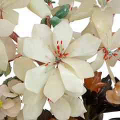 Large Chinese hardstone flower tree model in a cloisonn enamel pot - 3961269