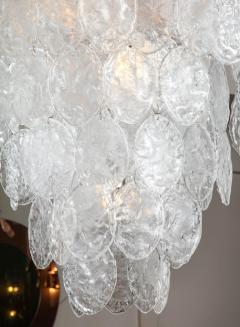 Large Clear Murano Hammered Texture Glass Chandelier - 2353808