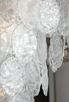 Large Clear Murano Hammered Texture Glass Chandelier - 2353821