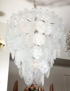 Large Clear Murano Hammered Texture Glass Chandelier - 2353824