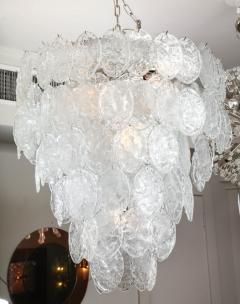 Large Clear Murano Hammered Texture Glass Chandelier - 2353825