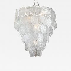 Large Clear Murano Hammered Texture Glass Chandelier - 2357711