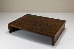 Large Coffee Table Veneered in Bamboo Belgium 1980s - 3891374