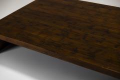 Large Coffee Table Veneered in Bamboo Belgium 1980s - 3891375