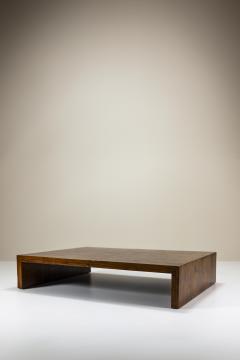 Large Coffee Table Veneered in Bamboo Belgium 1980s - 3891376