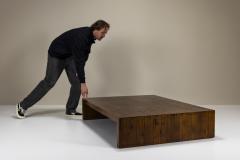 Large Coffee Table Veneered in Bamboo Belgium 1980s - 3891377