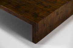 Large Coffee Table Veneered in Bamboo Belgium 1980s - 3891378