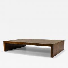 Large Coffee Table Veneered in Bamboo Belgium 1980s - 3893269