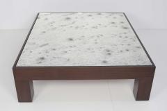 Large Coffee Table with Chunky Wood Bse and Mirrored Top - 1261622