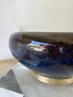 Large Contemporary Brass Murano Glass and Ceramic Lamp Italy - 3047465