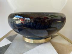 Large Contemporary Brass Murano Glass and Ceramic Lamp Italy - 3047468