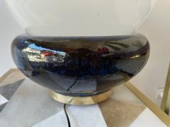Large Contemporary Brass Murano Glass and Ceramic Lamp Italy - 3047469