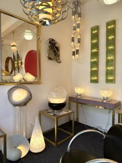 Large Contemporary Brass Murano Glass and Ceramic Lamp Italy - 3047473
