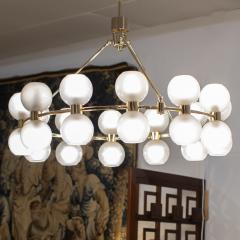 Large Contemporary Brass and Glass Chandelier - 3640399