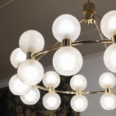 Large Contemporary Brass and Glass Chandelier - 3640504