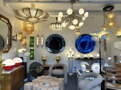 Large Contemporary Crown Chandelier Brass and Murano Glass Italy - 3901095