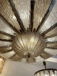 Large Contemporary Crown Chandelier Brass and Murano Glass Italy - 3901098