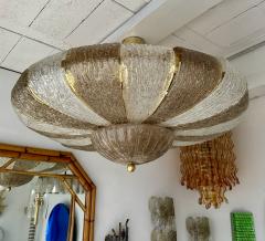 Large Contemporary Crown Chandelier Brass and Murano Glass Italy - 3901099