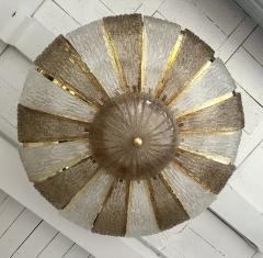 Large Contemporary Crown Chandelier Brass and Murano Glass Italy - 3901104