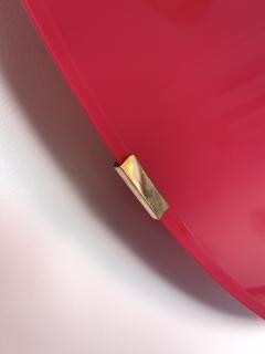 Large Contemporary Curve Concave Pink Mat Mirror Italy - 2757703