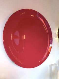 Large Contemporary Curve Concave Pink Mat Mirror Italy - 2757710