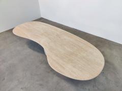 Large Contemporary Italian Travertine Dining Table - 3020057