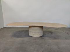 Large Contemporary Italian Travertine Dining Table - 3020059