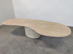 Large Contemporary Italian Travertine Dining Table - 3020064