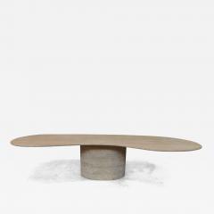 Large Contemporary Italian Travertine Dining Table - 3020799