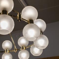 Large Contemporary Modern Brass Glass Chandelier - 3264334