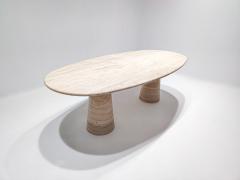 Large Contemporary Modern Travertine Dining Table - 2551254