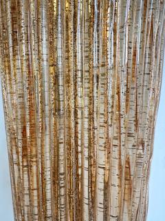 Large Contemporary Pair of Brass Salmon Gold Leaf Murano Glass Sconces Italy - 4325116