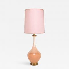 Large Coral Drip Glaze Pottery Table Lamp - 567474