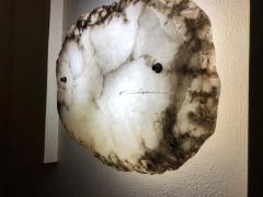 Large Custom Made Italian Alabaster Wall Sconces Flush Mount Fixtures - 1736809